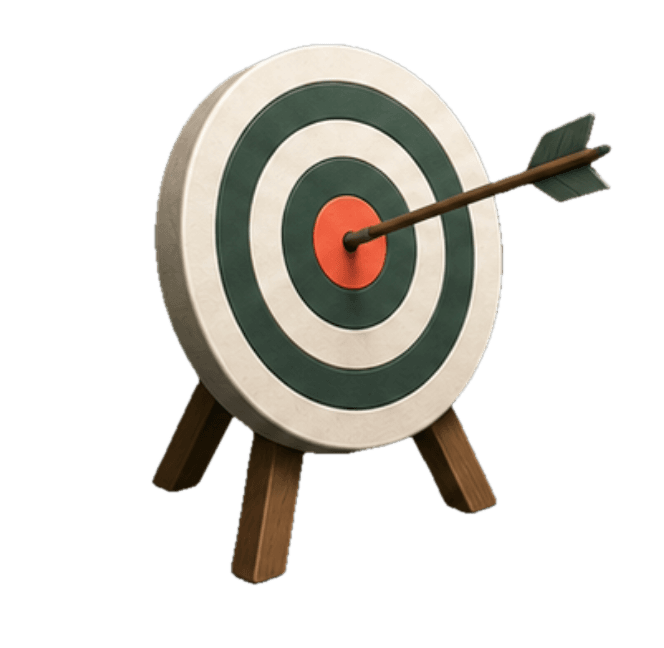 A practice target representing focused drills